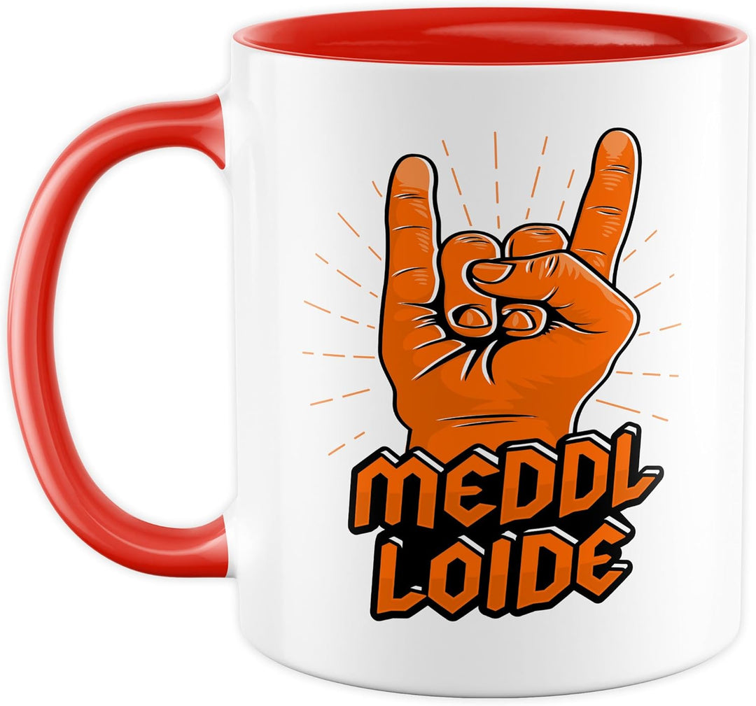 Tasse Metal Geschenk Meddl Loide, Kaffeetasse Konzert Musik Rock Meme Witzig Humor Geschenkidee Büro
