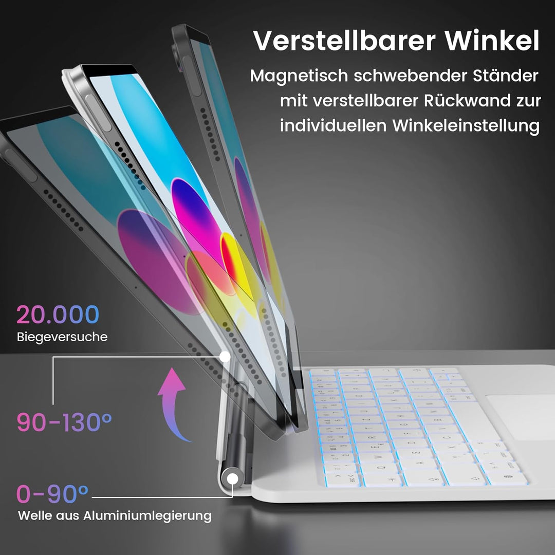 Magic Keyboard für iPad A16 11. Generation 2025 / iPad 10. Generation 2022, Magnetischer Stand 90-13