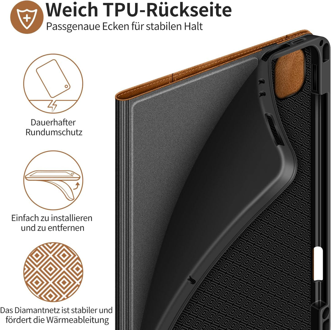 HOLIMET iPad Pro 11 Hülle 2021 4/3/2. Generation Hülle 2021/2020 mit Stifthalter, PU-Leder Schutzhül
