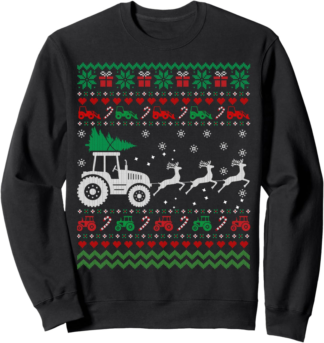 Traktor Hässlicher Weihnachtspullover Xmas Funny Farmer Sweatshirt
