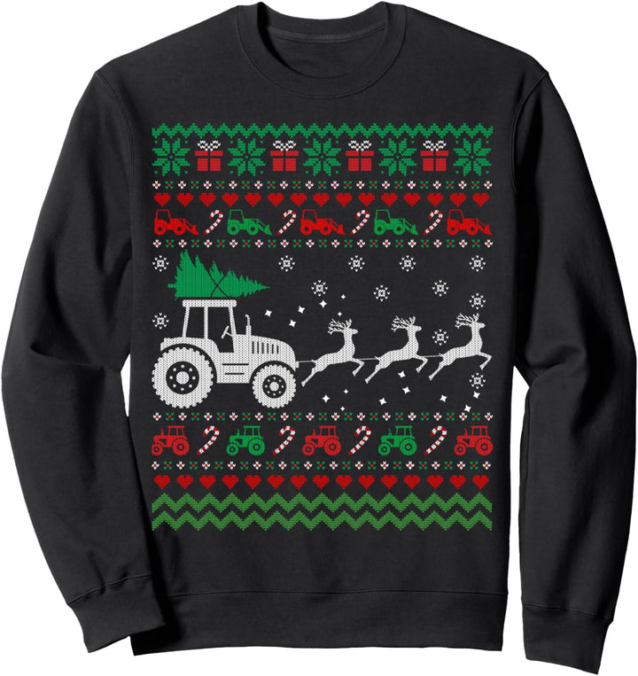 Traktor Hässlicher Weihnachtspullover Xmas Funny Farmer Sweatshirt