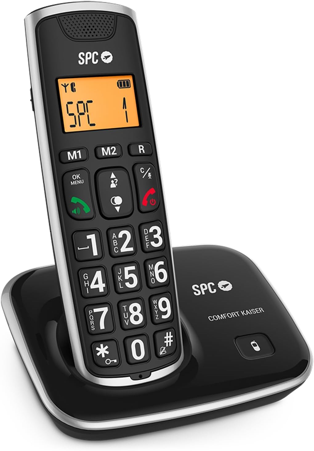 SPC Comfort Kaiser – Schnurloses Festnetztelefon für Senioren mit Tasten und Ziffern in XL–Grösse, v