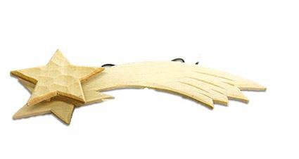 Unbekannt Krippenzubehör Komet beleuchtet, Länge 9,5cm, Gold, Stern, Skandinavisch, Weihnachten, Rel
