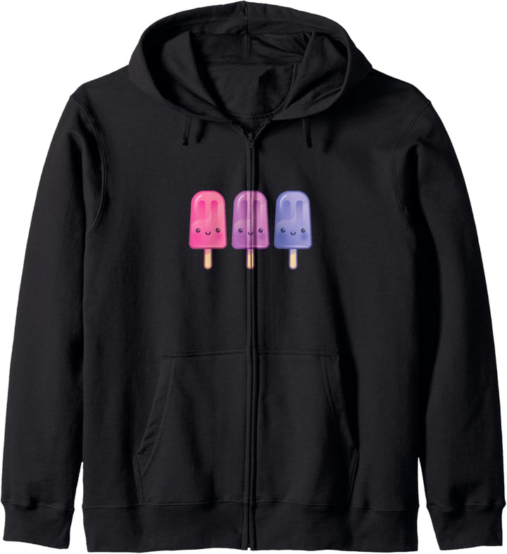 Bisexuell Kawaii Eiscreme Pop Anime Kunst Niedlich LGBTQ Gra Kapuzenjacke