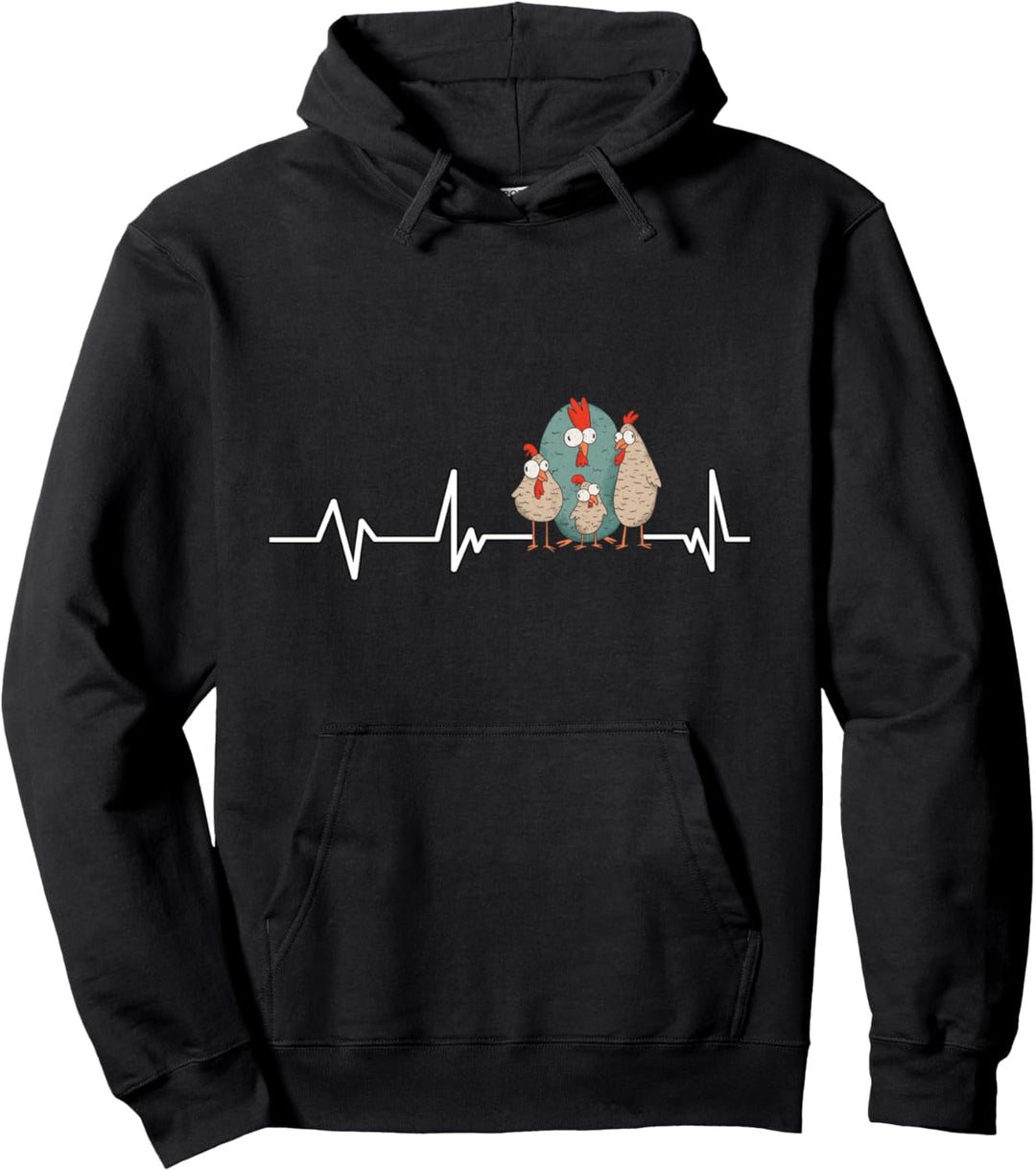 Verrücktes Hühner Herzschlag Geschenk Hühner Pullover Hoodie