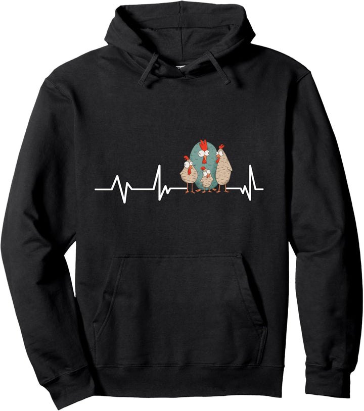 Verrücktes Hühner Herzschlag Geschenk Hühner Pullover Hoodie