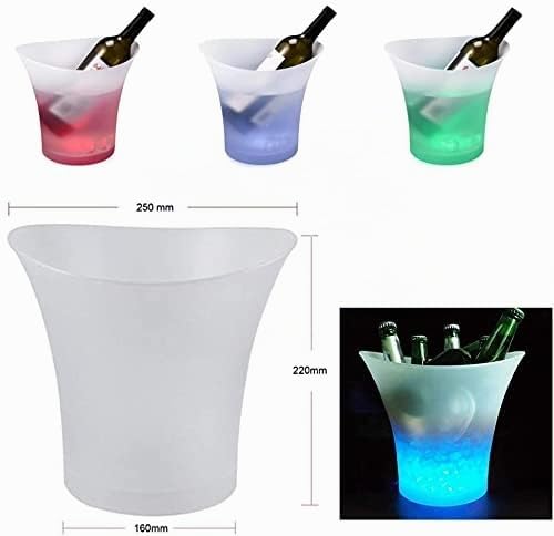 SMETA LED Eiskübel, Sektkühler LED,5L LED Eiseimer, Zum Kühlen von Champagner, Wein, Getränke, Bier,