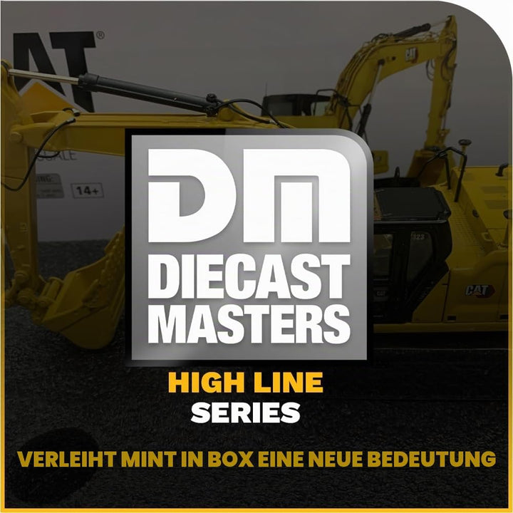 Diecast Masters 85657 - Caterpillar Bagger mit 4 Werkzeugen 323 HEX, Massstab 1:50, ca. 9,5 x 3,4 x