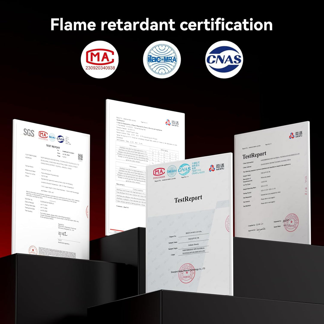 kexcelled PLA FR Flame Retardant Schwarz Filament UL94-V0 Grade Halogen-freies Flammhemmendes 3D Dru