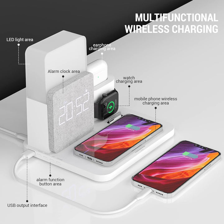 Wireless Charger, COLSUR 3 in 1 Induktive Ladestation 15W Kabelloses Ladegerät für i Watch Series SE