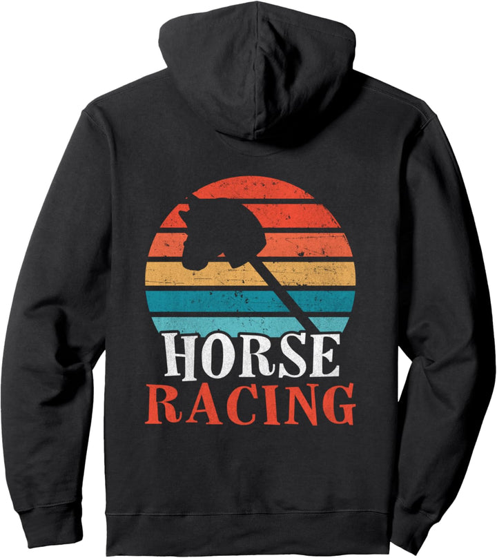 Backprint Horse Racing Hobbyhorse Pferd Pferde Hobby Pullover Hoodie