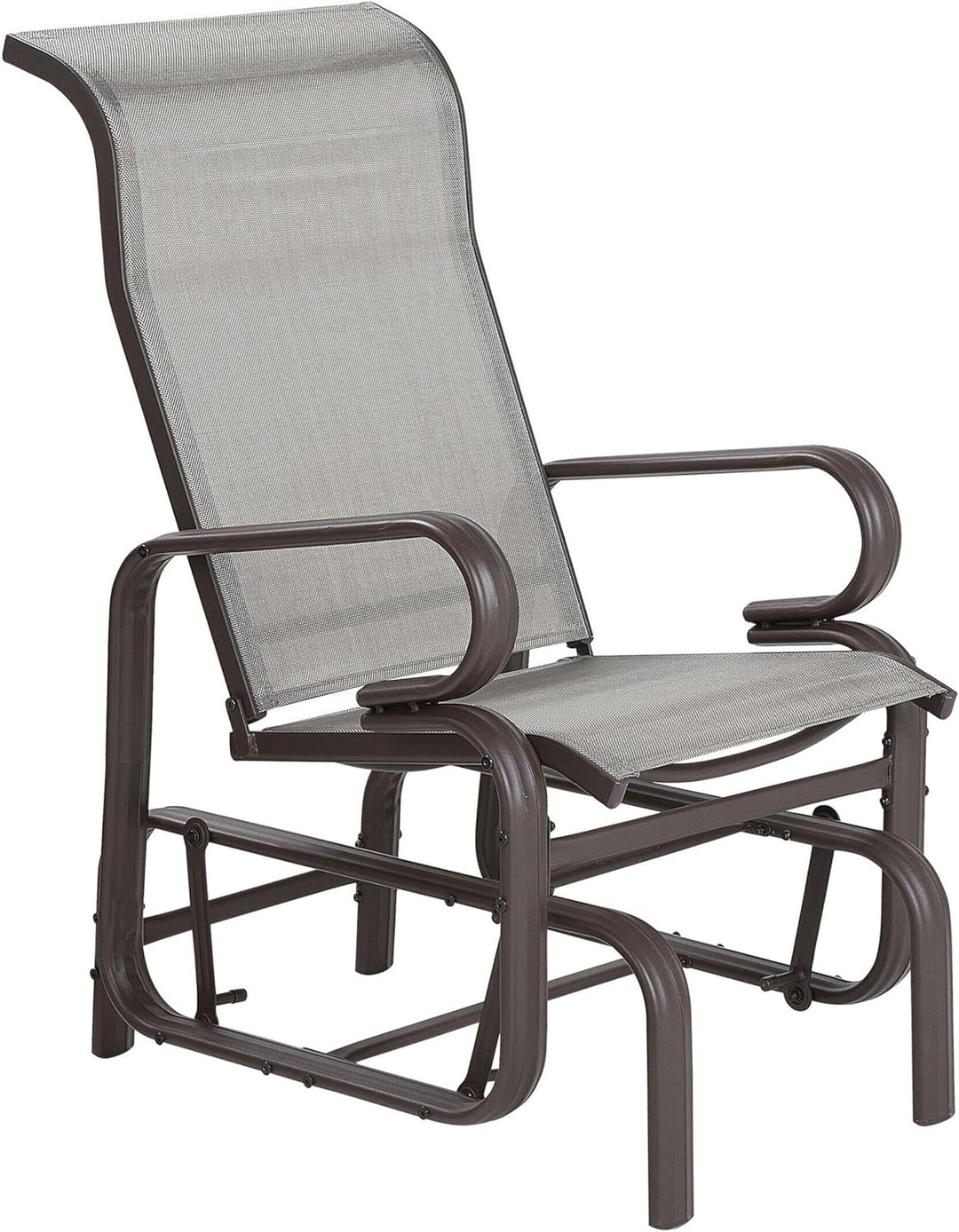 Moderner Garten-Schaukelstuhl braun aus Aluminium Polyester Bespannung Borgio