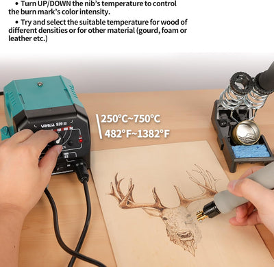 YIHUA 939-III brandmalerei 2 Brennschleife stifte 2-IN-1 Holz Brennpeter mit 10 Holzbrennstift Spitz