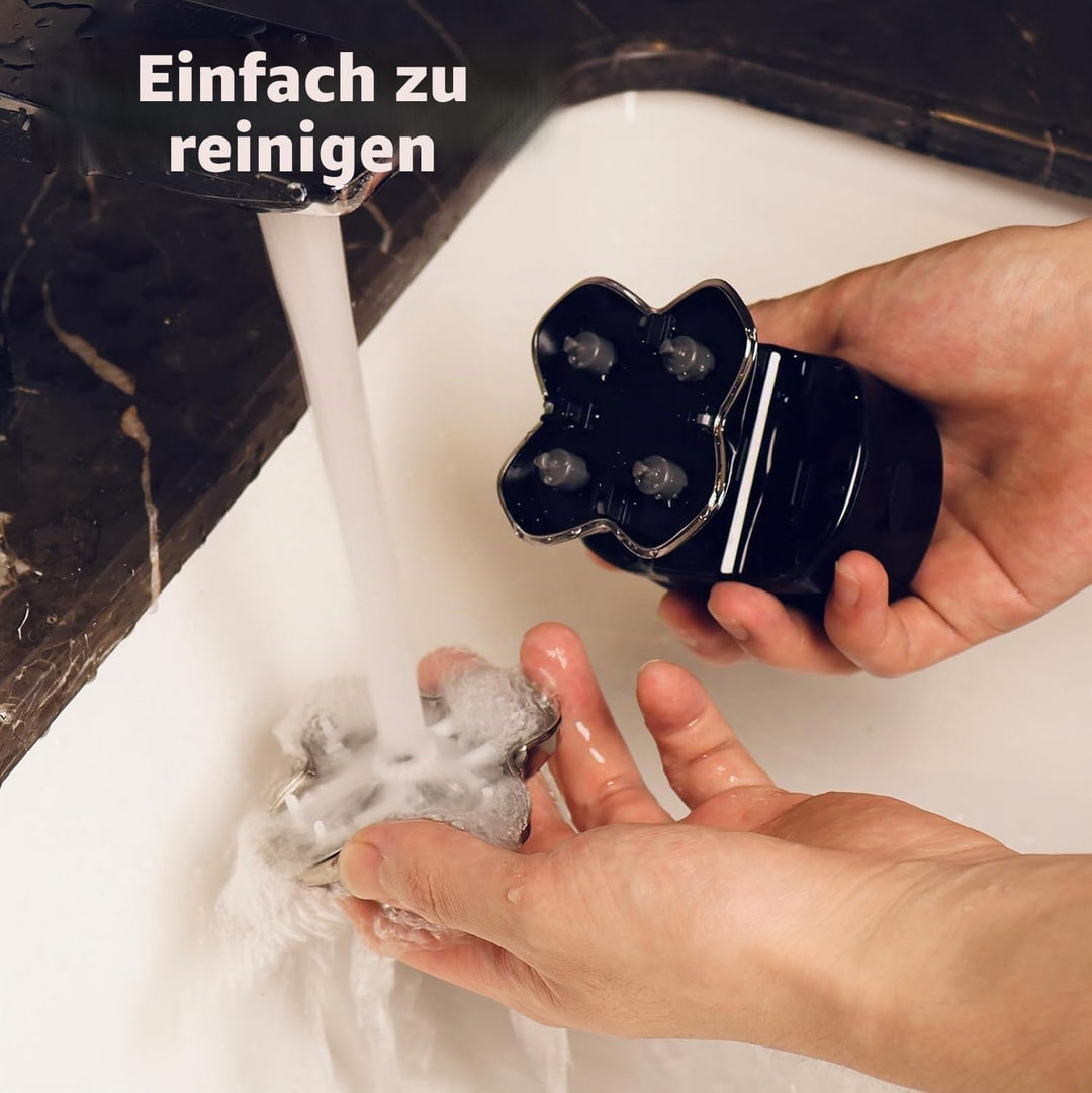 Rotationskopf 4 Köpfe für Elektrorasierer – Kompatibel mit Pitbull Skull Shaver, Butterfly Kiss Pro