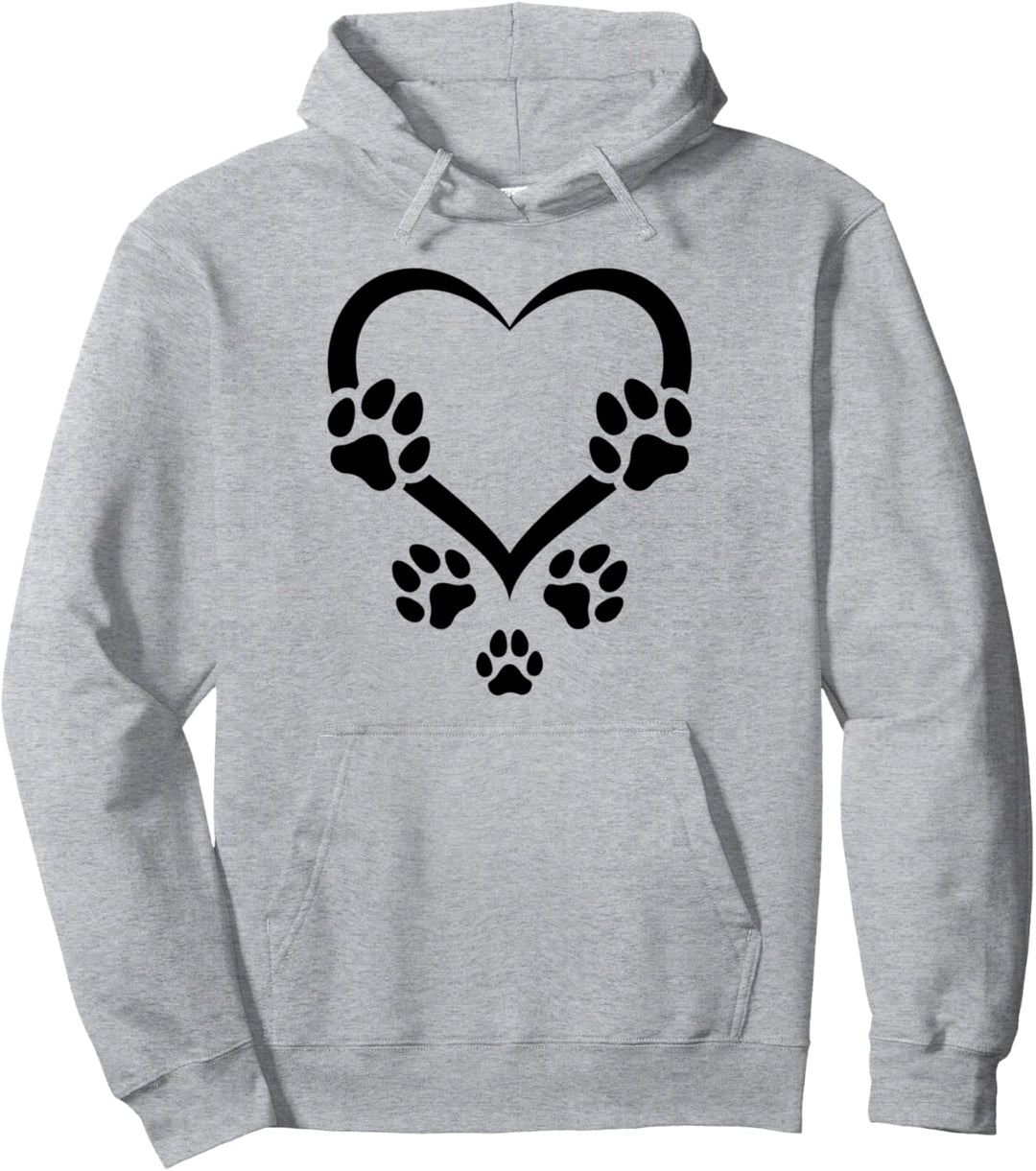 Hundepfoten-Herz für Babyhunde – Hundepfoten-Herzen mit Hundepfoten-Aufdruck Pullover Hoodie