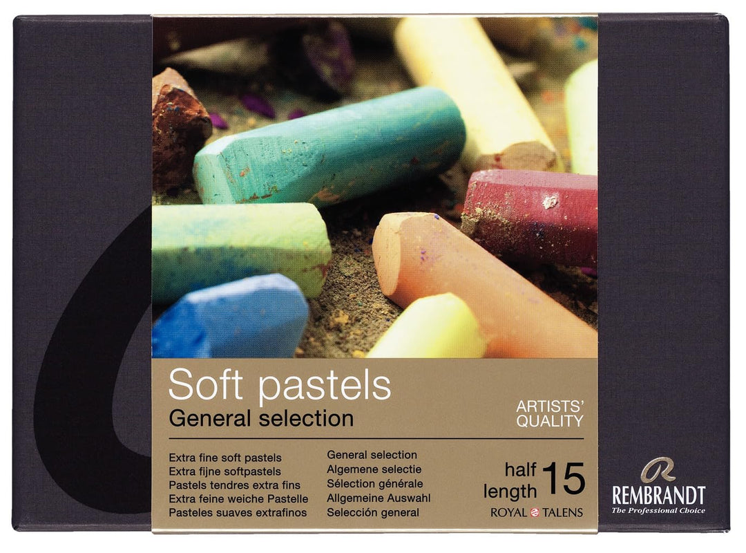 Rembrandt Professionelles Weiche Pastelle Set Allgemeine Farbauswahl | 15 Halbe Pastelle