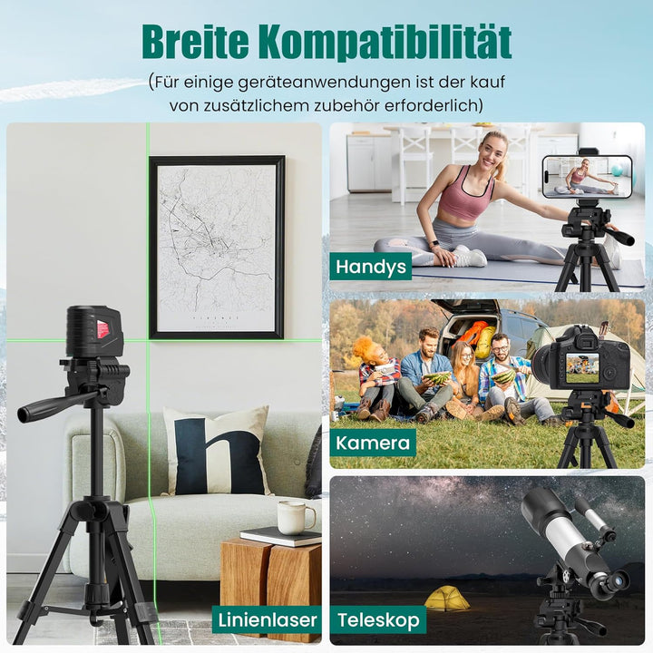 HYCHIKA Baustativ für Kreuzlinienlaser und Nivelliergeräte, Kippen und Drehen der Laser Wasserwaage