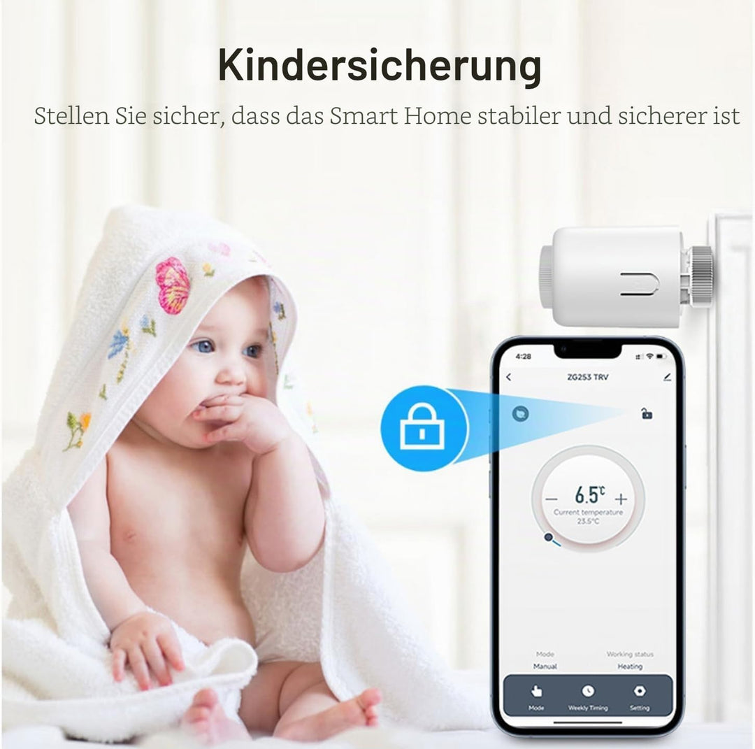 Smart Thermostat Heizkörperventil Programmierbares Thermostatventil, Zigbee Thermostat zur Temperatu