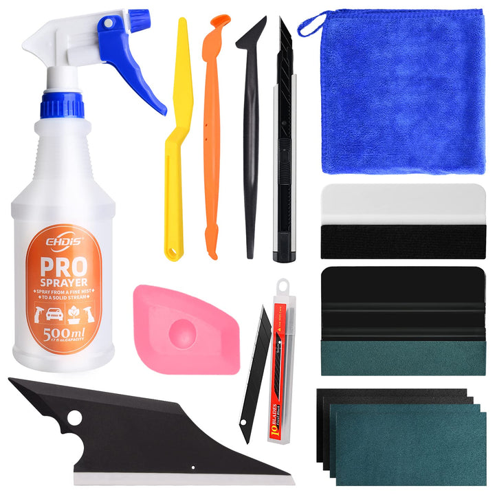 EHDIS Folierungs Werkzeug Set mit Sprühflasche-500ML, Rakel Set für Car Wrapping, Auto Folierung, Wi