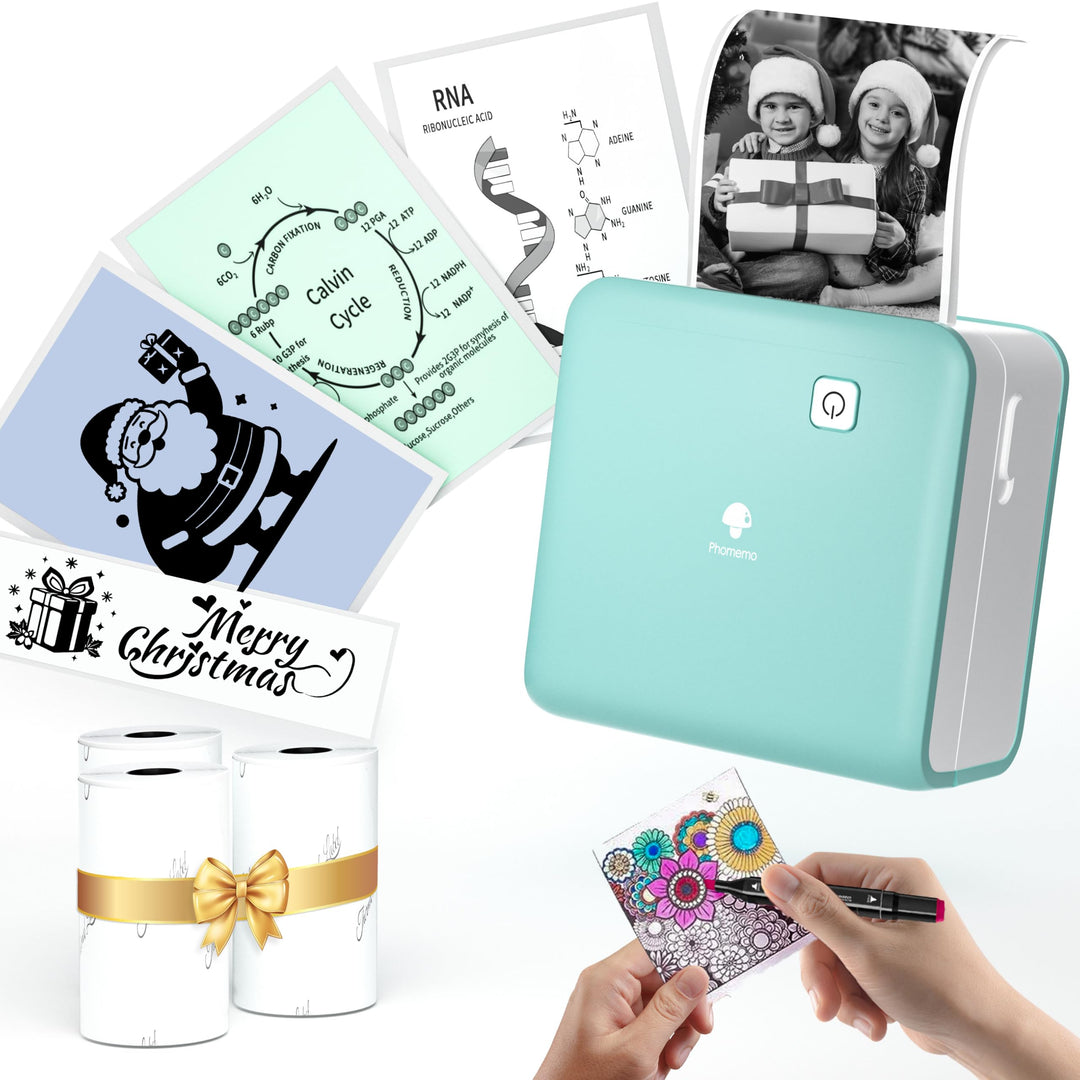 Phomemo M02 Pro 300 DPI Mini Drucker für Smartphone,Taschendrucker Bluetooth Etikettendrucker mit 3