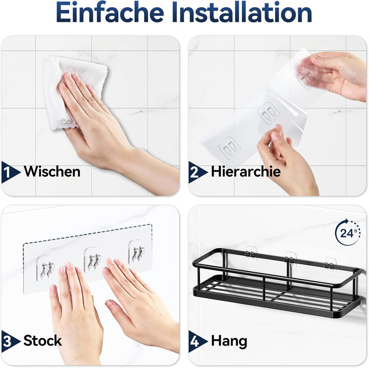 YASONIC Duschablage ohne Bohren Badezimmer Organizer, Badregal Duschregal ohne Bohren, Duschhalterun