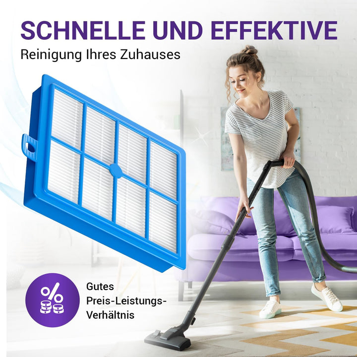 Viоks.pro 4x Lamellenfilter Staubsauger Ersatz für AEG Vacuum Cleaner Filter HEPA13 AFS1W 900167768/