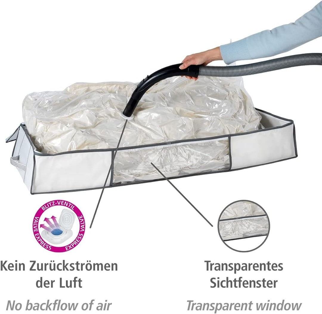WENKO Vakuum Soft Unterbett-Box, Polypropylen, 105 x 15 x 45 cm, Weiss 15 x 45 x 105 cm Soft Unterbe