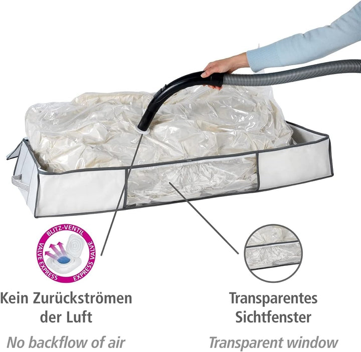 WENKO Vakuum Soft Unterbett-Box, Polypropylen, 105 x 15 x 45 cm, Weiss 15 x 45 x 105 cm Soft Unterbe