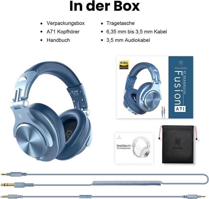 OneOdio Kopfhörer Over Ear, DJ Kopfhörer mit Kabel, Professionell Geschlossener Studio HiFi Kopfhöre