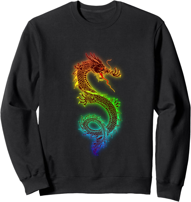 Chinesischer Drache mit Regenbogen Sweatshirt