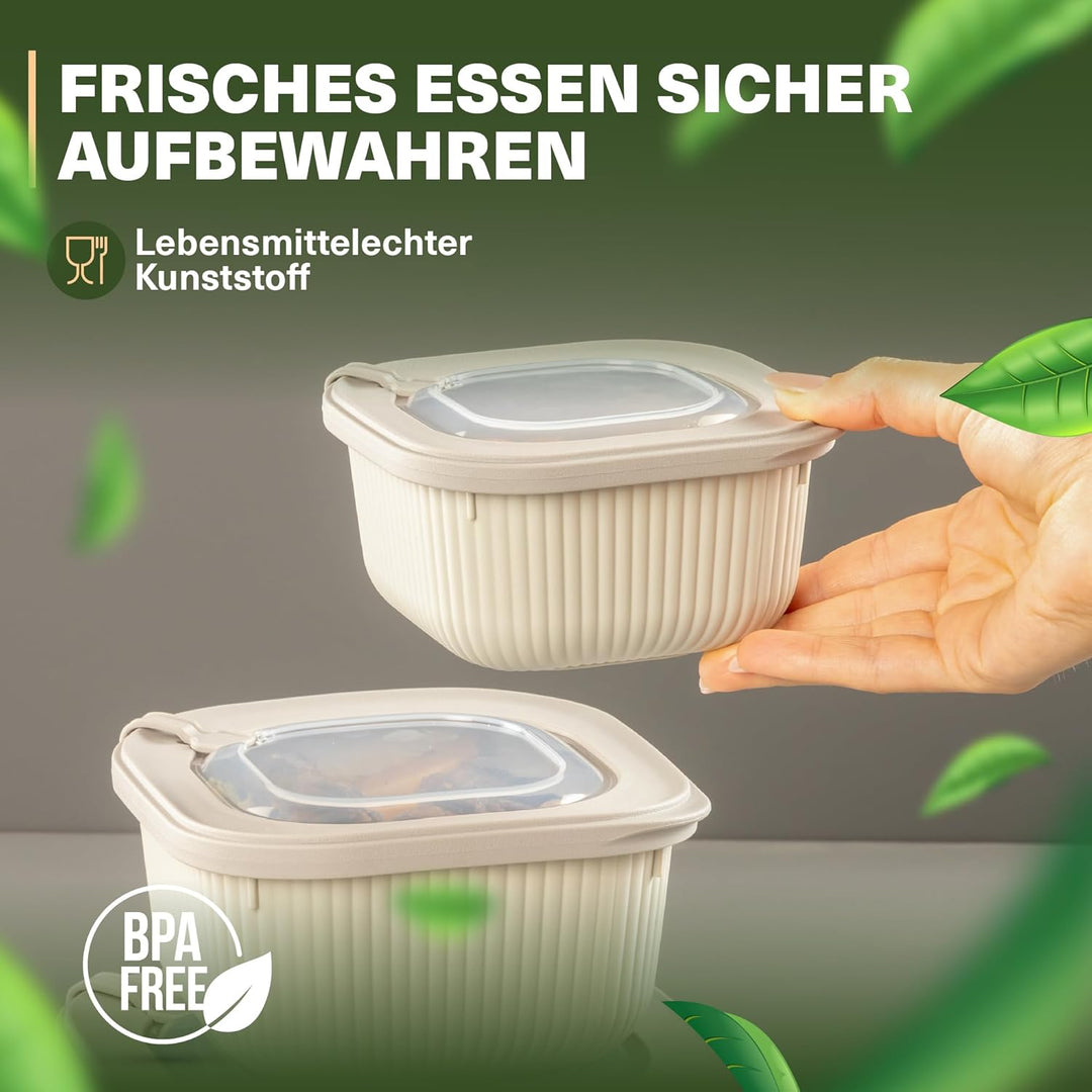 Viwares Frischhaltedosen im 6er Set mit transparentem Ventildeckel, Aufbewahrungsbehälter, Küche, st