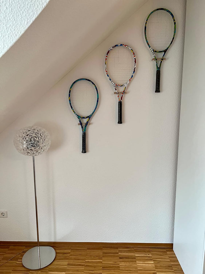 Clipboart Tennisrack Halterung Wandhalterung Wandmonzage Tennisschläger Holz Eiche, Eiche