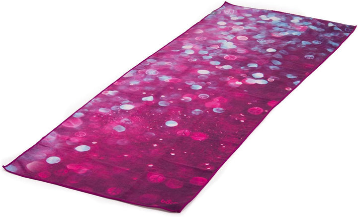 Bodhi Grip² Yoga Towel Art Collection Drops of Peace, rutschfest, Yogatuch lila/aubergine mit Noppen