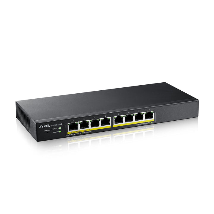 Zyxel 8-Port GbE PoE Smart Hybrid Mode Switch | Standalone oder Nebula Cloud | 60 Watt 802.3at | Des