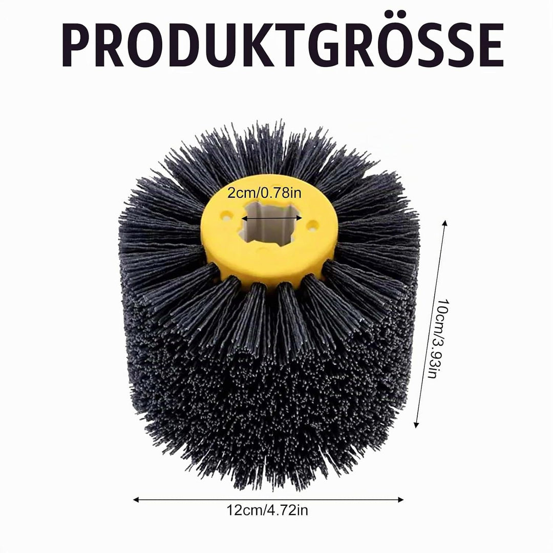 Schleifbürsten: 80 Körnung, 100mm Breite - 120mm Ø | Schleifwalze geeignet, Nylonbürste für Satinier