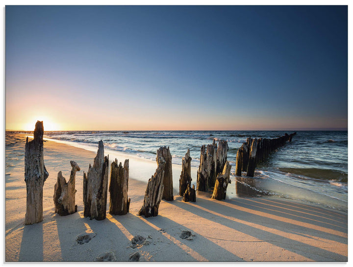ARTland Glasbilder Wandbild Glas Bild einteilig 60x45 cm Querformat Strand Meer Ostsee Landschaft So