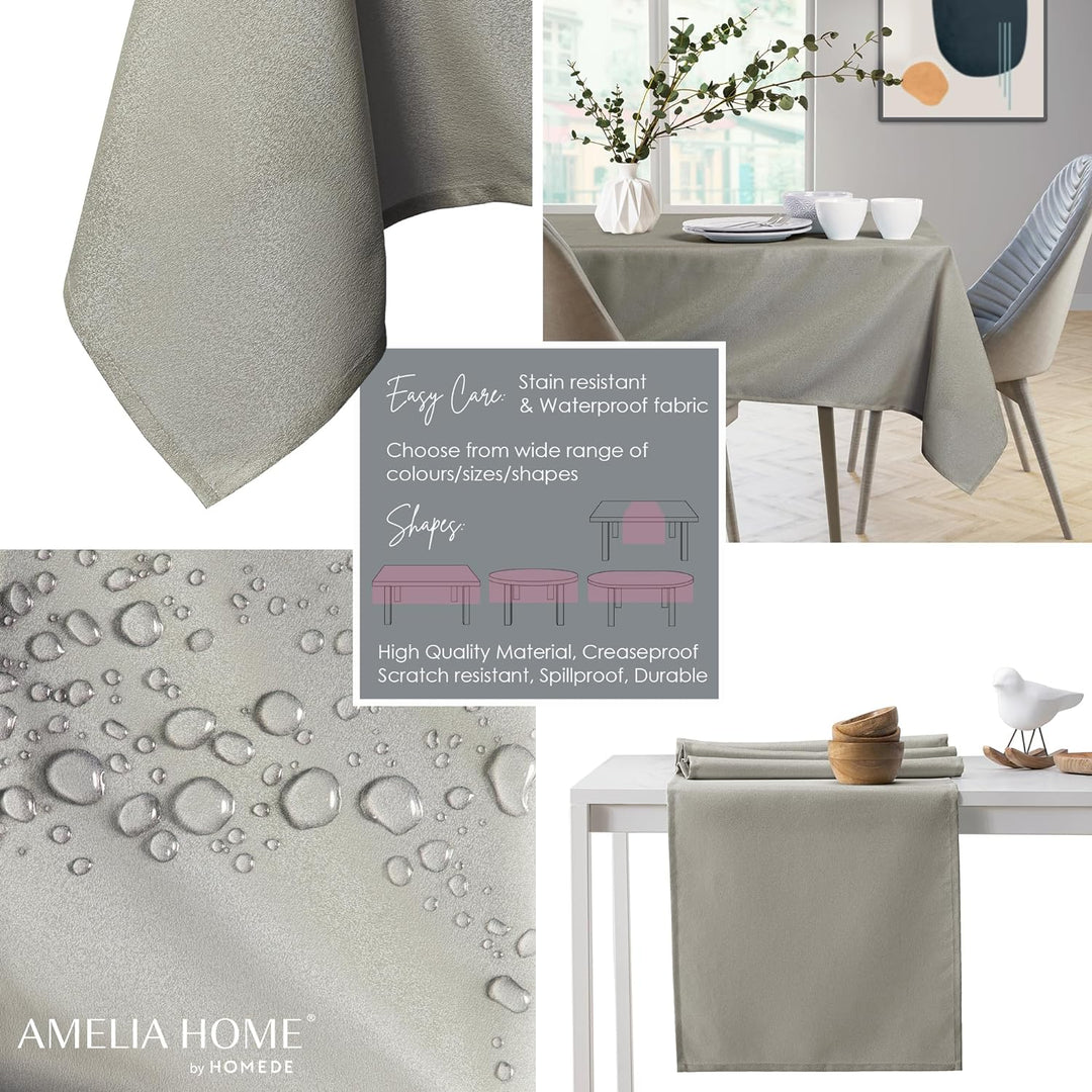 AmeliaHome Tischdecke 110x180 cm Tischtuch Tafeldecke Fleckschutz Lotuseffekt Abwaschbar Wasserabwei