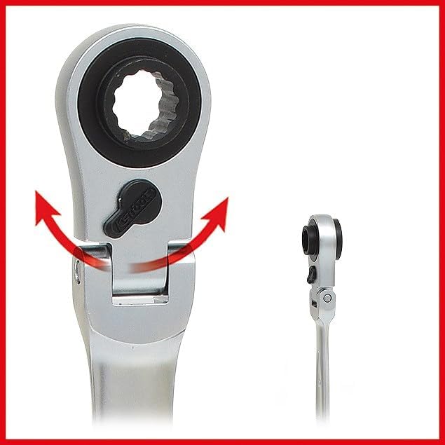 KS Tools 503.4745 4 in 1 GEARplus umschaltbar Gelenk-Doppel-Ringschlüssel, 10x13-17x19mm