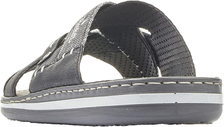 Rieker 25199-43 Herren Pantolette Synthetik grau 43 EU Schwarz 01, 43 EU Schwarz 01