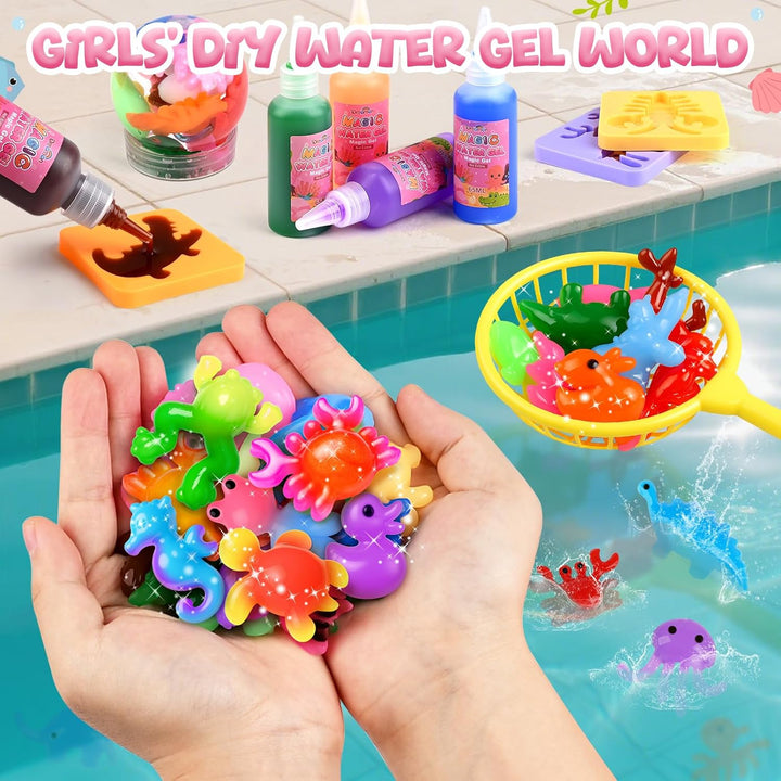 Dreamon Magic Gel Water Kit, 53 PCS DIY 3D Aqua Gelz Spielzeug mit 22 Farben & 16 Formen, Aqua Fairy