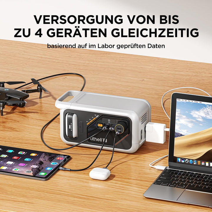 Litheli Tragbare Powerstation Flint 218, 216Wh LiFePO4 Batterie Outdoor Generator, 300W AC/100W USB-