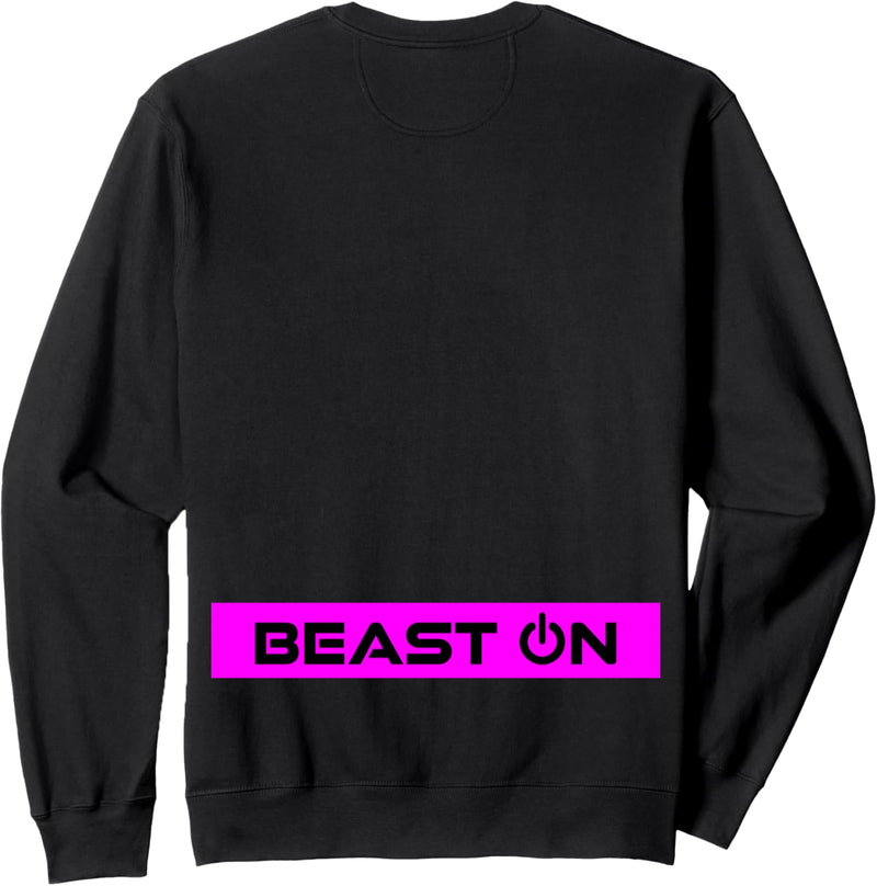 Beast ON Rücken Motiv pinke Farbe Fitness Gym Motivation Sweatshirt