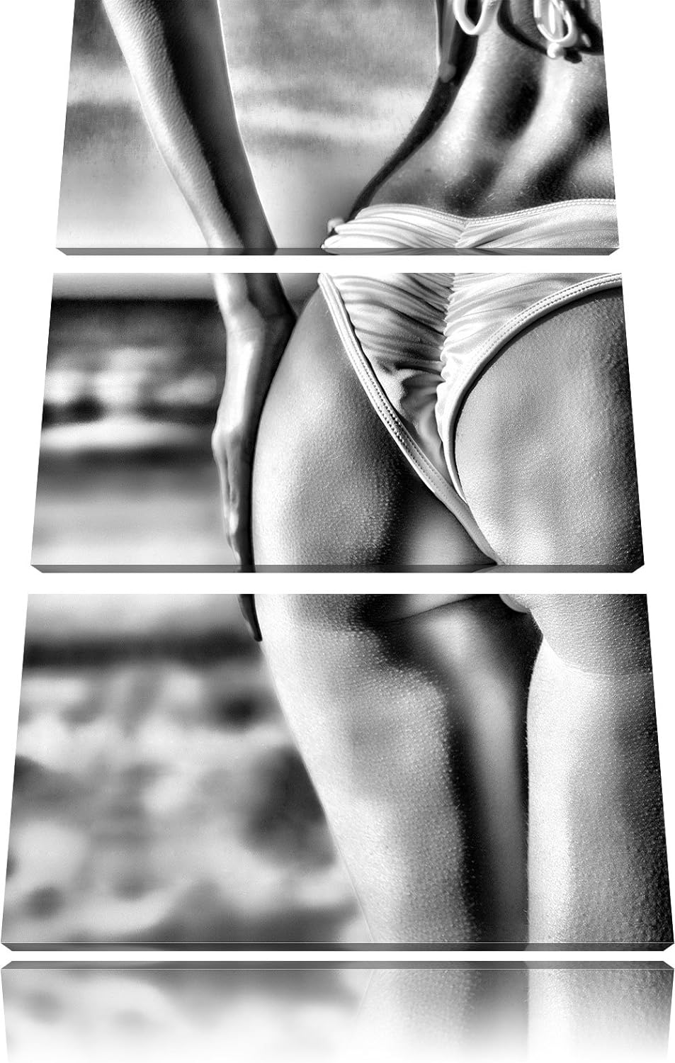 Pixxprint Monocrome, Sexy Ass 3-Teiler Leinwandbild 120x80 Bild auf Leinwand