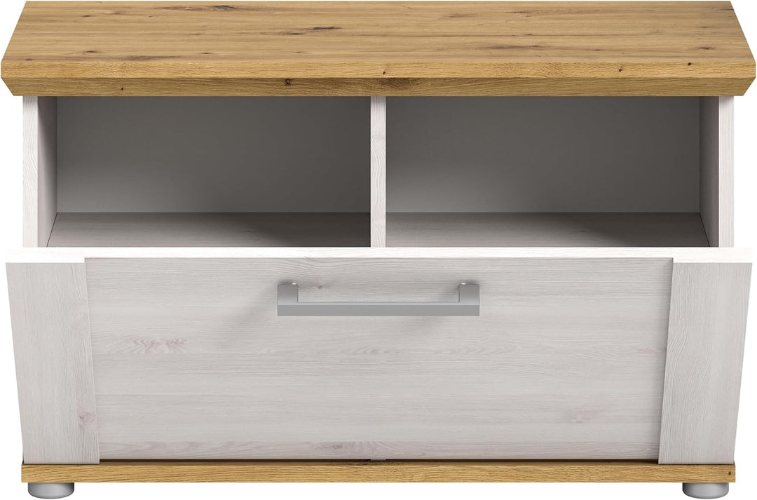 xonox.home Garderobe Verona Sitzbank Bank Garderobenbank Flurbank Truhe in Sibiu Lärche Nb. Absetzun
