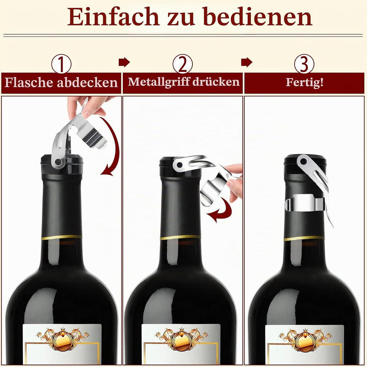 Flaschenverschl¨¹sse mit Hebel 6 St¨¹ck Universal Wein Flaschenverschluss, Edelstahl Sektverschluss