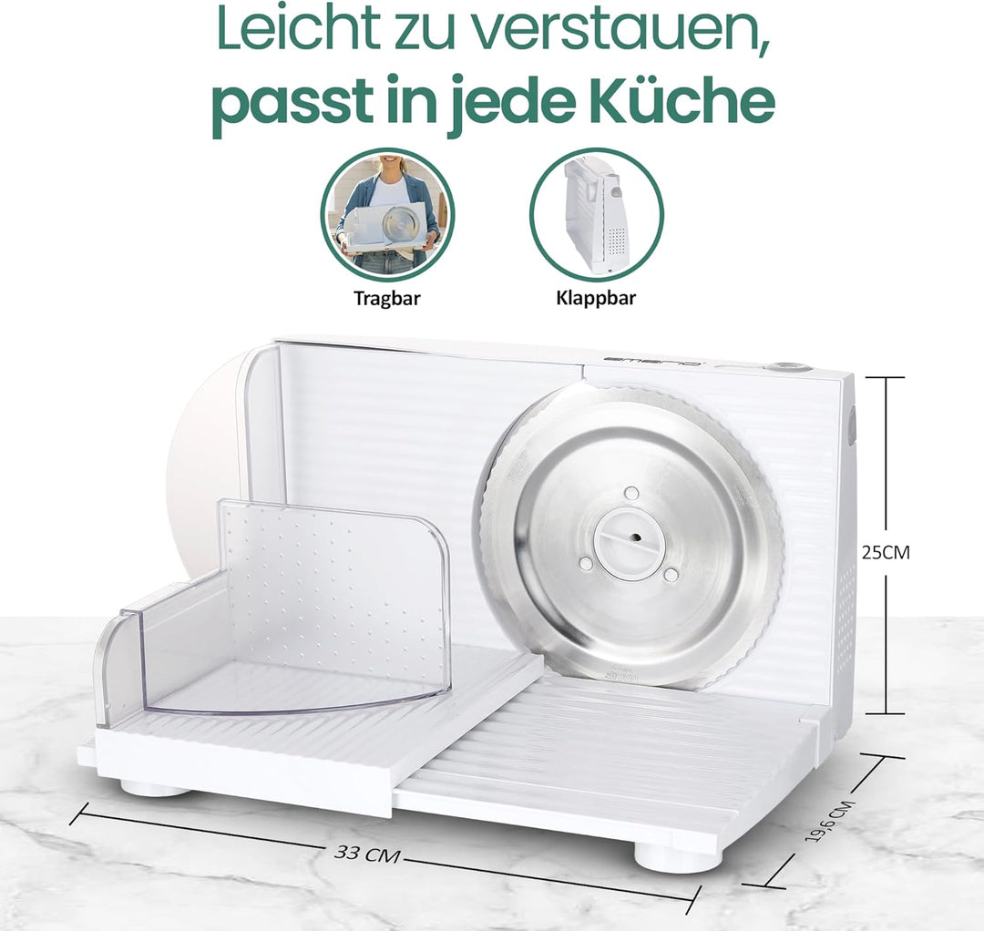 Emerio Allesschneider"Made in EU" MS-125000, Edelstahl Messereinheit in Deutschland produziert, eins