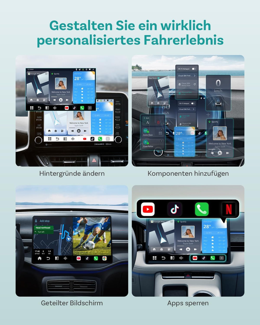 (2026 Neu) OTTOCAST P3 Pro CarPlay AI Box, 3-in-1 Wireless CarPlay & Android Auto Adapter mit HDMI-A