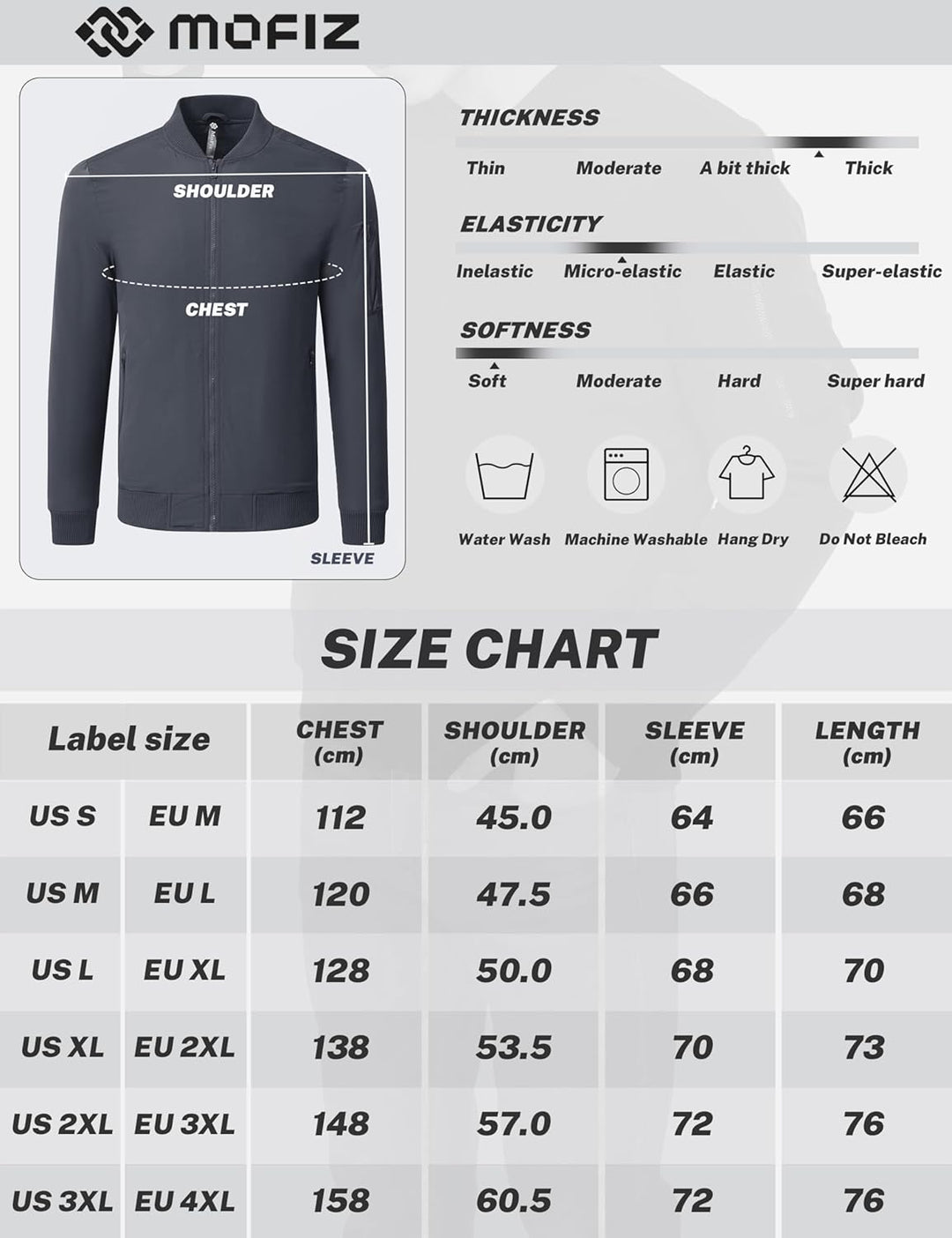 MoFiz Bomberjacke Herren Warm Gefüttert Winterjacke Übergangsjacke US Fliegerjacke Militär Bomber St