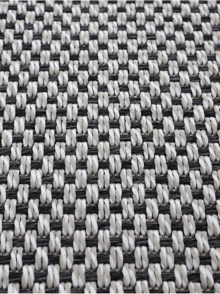 carpetfine In- und Outdoor Teppich Boho Rund Beige Flachgewebeteppich Ø 120 cm | Moderner Teppich We
