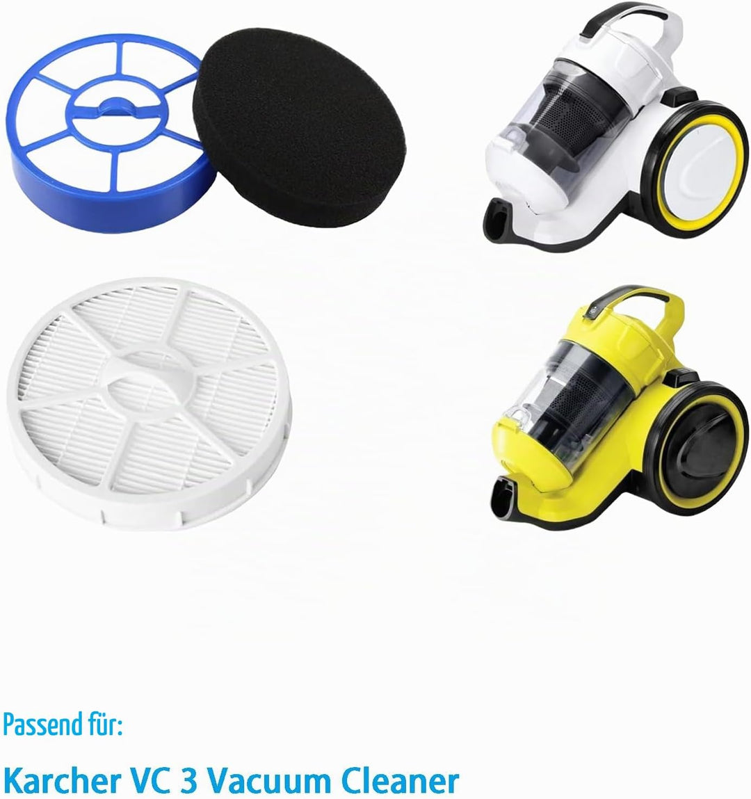 5 Stück HEPA Filter Zubehör für Kärcher VC 3 VC3 Staubsauger Ersatzfilter Ersatzteile (Ersetzt 1.198